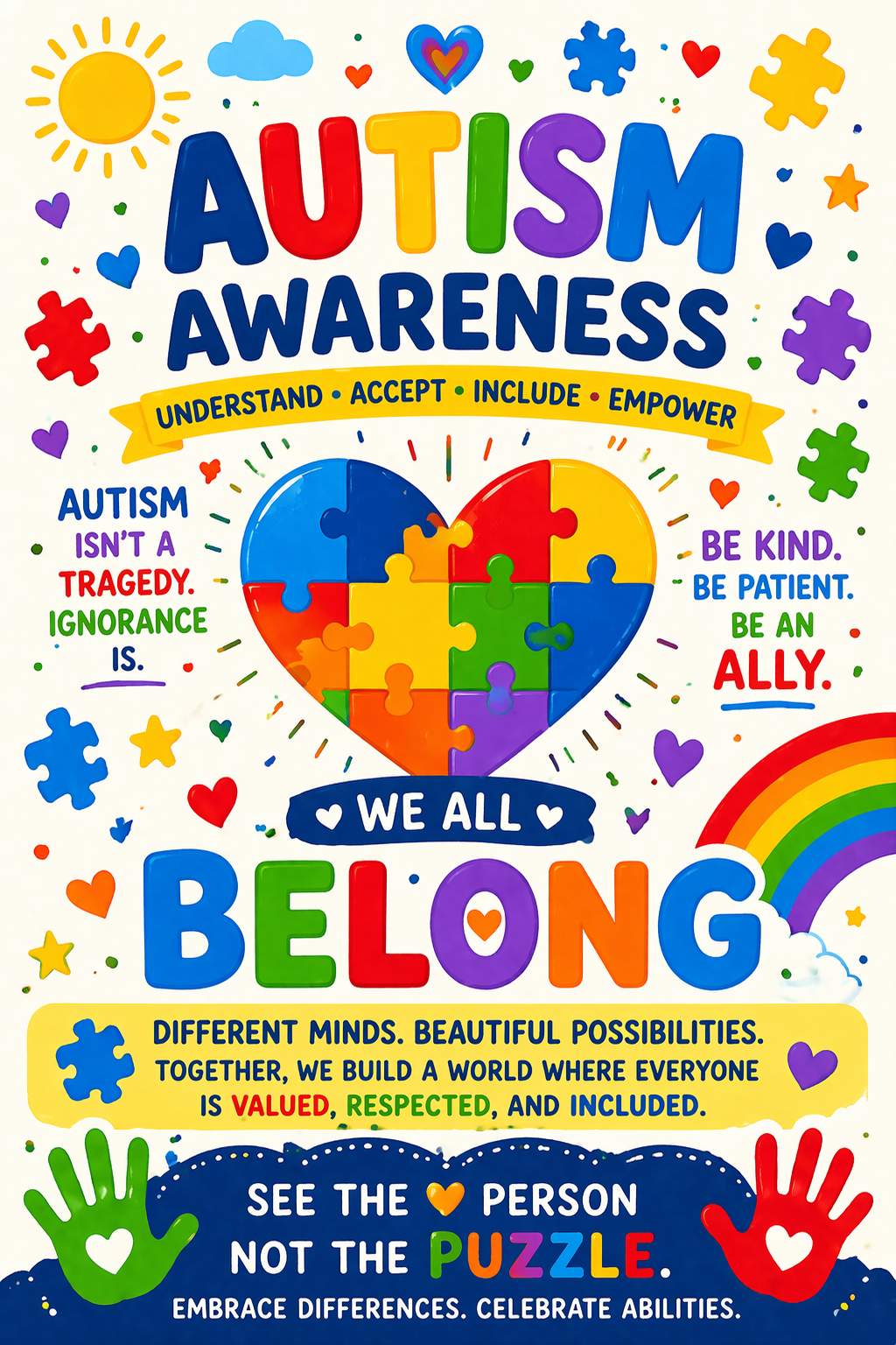 Autism Awareness AI postcard & magnet set